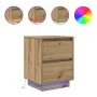 Mesitas de noche con luces LED 2 uds roble artisan 38x34x50 cm by , Nightstands - Ref: Foro24-861300, Price: 108,40 €, Discou...