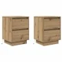 Mesitas de noche con luces LED 2 uds roble artisan 38x34x50 cm by , Nightstands - Ref: Foro24-861300, Price: 108,40 €, Discou...