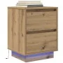 Mesitas de noche con luces LED 2 uds roble artisan 38x34x50 cm by , Nightstands - Ref: Foro24-861300, Price: 108,40 €, Discou...