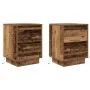 Mesillas de noche con luces LED 2 uds madera vieja 38x34x50 cm by , Nightstands - Ref: Foro24-861298, Price: 97,99 €, Discoun...