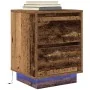 Mesillas de noche con luces LED 2 uds madera vieja 38x34x50 cm by , Nightstands - Ref: Foro24-861298, Price: 97,99 €, Discoun...