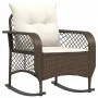 Silla mecedora de jardín con cojines ratán sintético marrón von , Gartenstühle - Ref: Foro24-4104194, Preis: 118,24 €, Rabatt: %