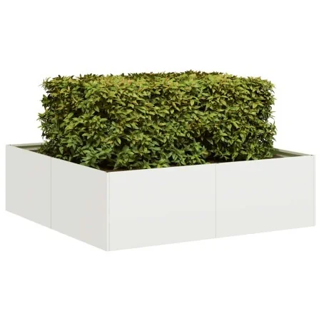 Jardinera acero blanco 100x100x30 cm de , Maceteros y jardineras - Ref: Foro24-860809, Precio: 73,01 €, Descuento: %