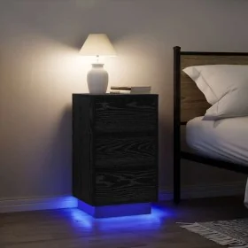 Mesilla de noche con luces LED negro38x34x65 cm by , Nightstands - Ref: Foro24-861302, Price: 74,43 €, Discount: %