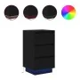 Mesilla de noche con luces LED negro38x34x65 cm | Tu tienda online para hogar, jardín y más Foro24.es