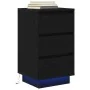 Mesilla de noche con luces LED negro38x34x65 cm | Tu tienda online para hogar, jardín y más Foro24.es