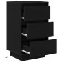 Mesilla de noche con luces LED negro38x34x65 cm | Tu tienda online para hogar, jardín y más Foro24.es