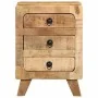 Mesilla de noche 2 uds 37x32x50 cm madera mango rugosa | Tu tienda online para hogar, jardín y más Foro24.es