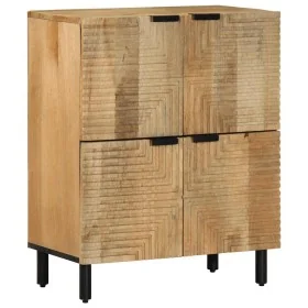 Aparador marrón 60x33x75 cm madera maciza mango by , CD and DVD storage - Ref: Foro24-4017746, Price: 135,07 €, Discount: %
