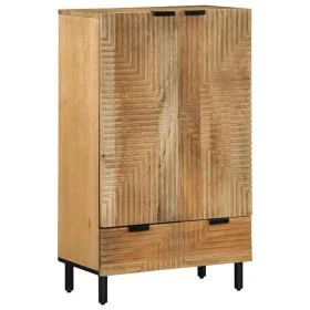 Aparador alto madera maciza de mango marrón 60x33x100 cm by , CD and DVD storage - Ref: Foro24-4017750, Price: 255,99 €, Disc...