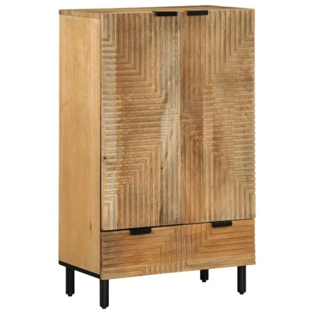 Aparador alto madera maciza de mango marrón 60x33x100 cm by , CD and DVD storage - Ref: Foro24-4017750, Price: 255,99 €, Disc...