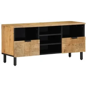 Mueble de TV madera maciza de mango marrón 100x33x46 cm by , CD and DVD storage - Ref: Foro24-4017738, Price: 123,46 €, Disco...