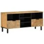 Mueble de TV madera maciza de mango marrón 100x33x46 cm by , CD and DVD storage - Ref: Foro24-4017738, Price: 123,46 €, Disco...