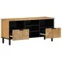 Mueble de TV madera maciza de mango marrón 100x33x46 cm by , CD and DVD storage - Ref: Foro24-4017738, Price: 123,46 €, Disco...