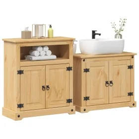 Juego de muebles de baño Corona 2 pzas madera maciza pino von , Badezimmermöbel - Ref: Foro24-3334637, Preis: 198,89 €, Rabat...