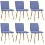 Sillas de comedor 6 uds tela azul jeans de , Sillas de comedor - Ref: Foro24-3315554, Precio: 296,00 €, Descuento: %