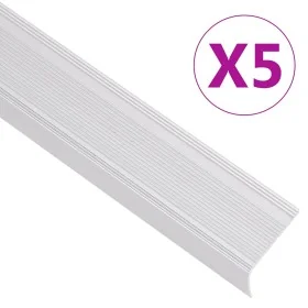 Perfiles de peldaños forma de L 5 uds aluminio plata 90 cm by , Stairs - Ref: Foro24-146731, Price: 19,74 €, Discount: %