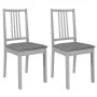 Sillas de comedor con cojines de madera maciza gris 2 unidades by , dining chairs - Ref: Foro24-247638, Price: 121,73 €, Disc...