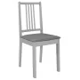 Sillas de comedor con cojines de madera maciza gris 2 unidades by , dining chairs - Ref: Foro24-247638, Price: 121,73 €, Disc...