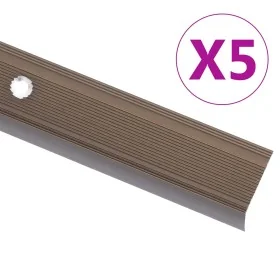 Perfiles de peldaños forma de L 5 uds aluminio marrón 134 cm by , Stairs - Ref: Foro24-146738, Price: 17,06 €, Discount: %