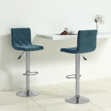 Taburetes de cocina 2 unidades terciopelo azul de , Taburetes de cocina - Ref: Foro24-333691, Precio: 129,75 €, Descuento: %