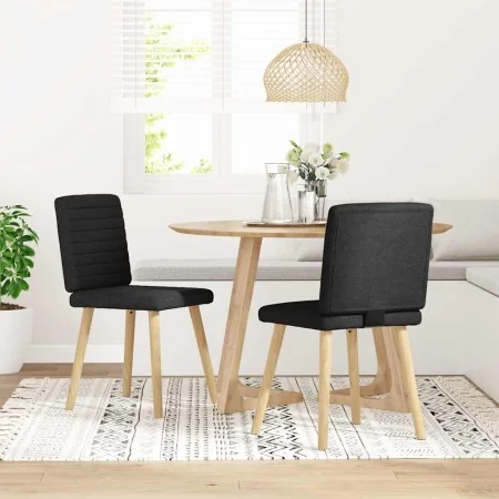 Sillas de comedor 2 unidades tela negro | Tu tienda online para hogar, jardín y más Foro24.es