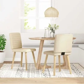 Sillas de comedor 2 unidades tela color crema de , Sillas de comedor - Ref: Foro24-4101181, Precio: 103,21 €, Descuento: %