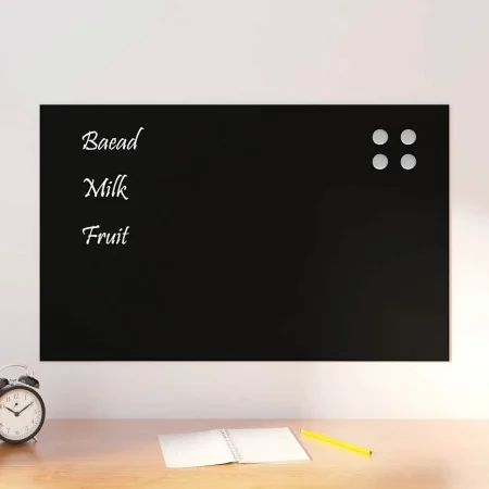 Pizarra magnética de pared vidrio templado negro 80x50 cm by , White boards - Ref: Foro24-4008614, Price: 41,03 €, Discount: %