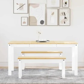 Juego de comedor Panama 3 pzas madera maciza de pino blanco by , Furniture sets for kitchens and dining rooms - Ref: Foro24-3...