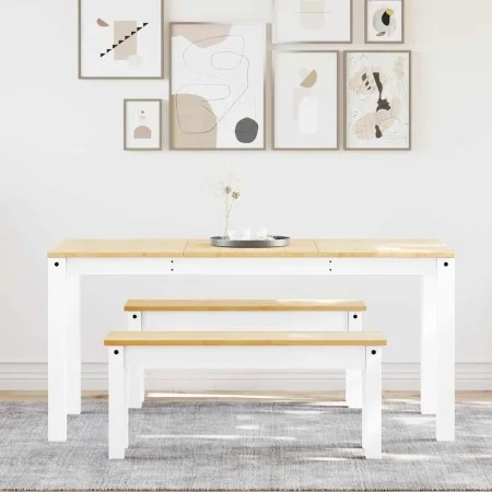 Juego de comedor Panama 3 pzas madera maciza de pino blanco by , Furniture sets for kitchens and dining rooms - Ref: Foro24-3...