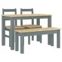 Juego de comedor Panama 4 pzas madera maciza de pino gris by , Furniture sets for kitchens and dining rooms - Ref: Foro24-334...