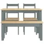 Juego de comedor Panama 4 pzas madera maciza de pino gris by , Furniture sets for kitchens and dining rooms - Ref: Foro24-334...