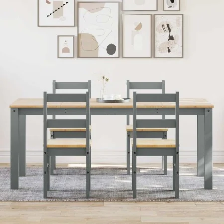 Juego de comedor Panama 5 pzas madera maciza de pino gris by , Furniture sets for kitchens and dining rooms - Ref: Foro24-334...