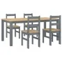 Juego de comedor Panama 5 pzas madera maciza de pino gris by , Furniture sets for kitchens and dining rooms - Ref: Foro24-334...