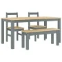 Juego de comedor Panama 4 pzas madera maciza de pino gris de , muebles para cocinas y comedores - Ref: Foro24-3345177, Precio...