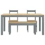 Juego de comedor Panama 4 pzas madera maciza de pino gris de , muebles para cocinas y comedores - Ref: Foro24-3345177, Precio...