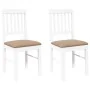 Sillas de comedor con cojines 2uds madera maciza blanco caucho de , Sillas de comedor - Ref: Foro24-4102432, Precio: 103,29 €...