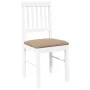 Sillas de comedor con cojines 2uds madera maciza blanco caucho de , Sillas de comedor - Ref: Foro24-4102432, Precio: 103,29 €...