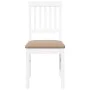 Sillas de comedor con cojines 2uds madera maciza blanco caucho de , Sillas de comedor - Ref: Foro24-4102432, Precio: 103,29 €...