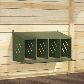 Nido para gallinas con 4 compartimentos de metal verde oliva by , Cages and habitats for small animals - Ref: Foro24-864343, ...