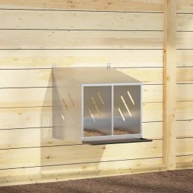 Nido para gallinas con 2 compartimentos plateado galvanizado von , Käfige und Lebensräume für Kleintiere - Ref: Foro24-864348...