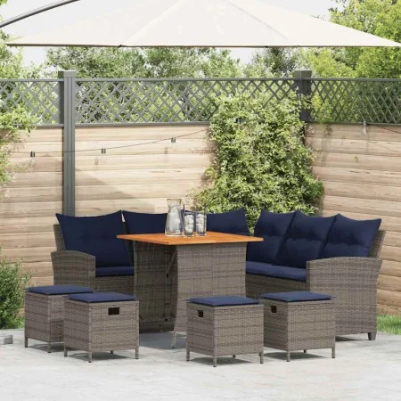 Set de sofás de jardín en forma de L con cojines 6 pzas gris by , Garden sets - Ref: Foro24-3213544, Price: 534,17 €, Discoun...