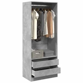 Armario de madera de ingeniería gris hormigón 80x50x200 cm by , Wardrobes - Ref: Foro24-3307750, Price: 143,92 €, Discount: %