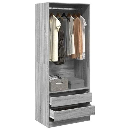 Armario de madera de ingeniería gris Sonoma 80x50x200 cm de , Armarios roperos - Ref: Foro24-3307752, Precio: 150,22 €, Descu...