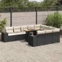Set sofás jardín y cojines 10 pzas ratán sintético acacia negro de , Conjuntos de jardín - Ref: Foro24-3327423, Precio: 753,7...