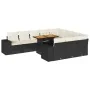 Set sofás jardín y cojines 10 pzas ratán sintético acacia negro de , Conjuntos de jardín - Ref: Foro24-3327423, Precio: 753,7...