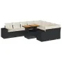 Set sofás jardín y cojines 10 pzas ratán sintético acacia negro by , Garden sets - Ref: Foro24-3327416, Price: 655,80 €, Disc...