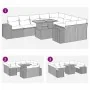 Set sofás jardín y cojines 10 pzas ratán sintético acacia negro by , Garden sets - Ref: Foro24-3327416, Price: 655,80 €, Disc...