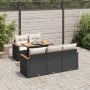 Set sofás jardín y cojines 6 pzas ratán sintético acacia negro by , Garden sets - Ref: Foro24-3327437, Price: 419,97 €, Disco...