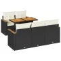 Set sofás jardín y cojines 6 pzas ratán sintético acacia negro by , Garden sets - Ref: Foro24-3327437, Price: 419,97 €, Disco...